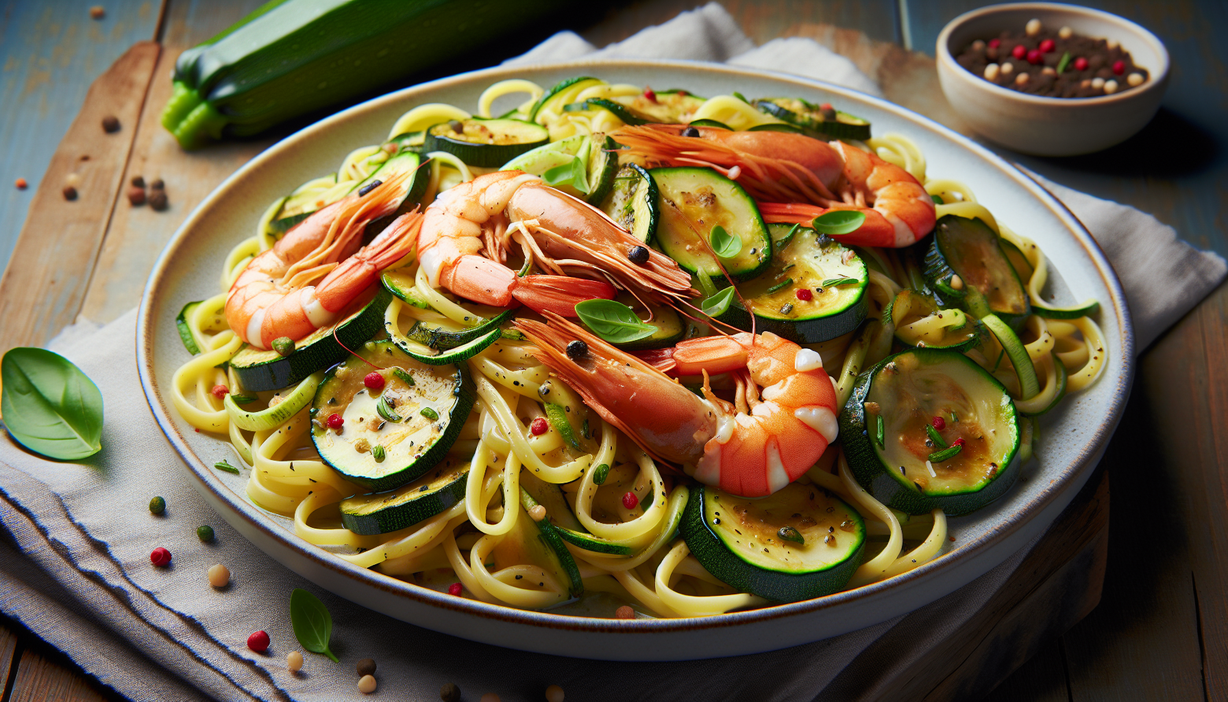 pasta con zucchine e gamberetti